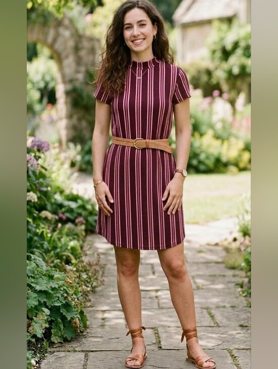 Rebel Sugar Dresses & Skirts - Rebel Sugar Burgundy Short Striped Dress Size S.